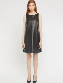 Paule Ka Robe Courte Sans Manches En Cuir D'Agneau<Femme Robes