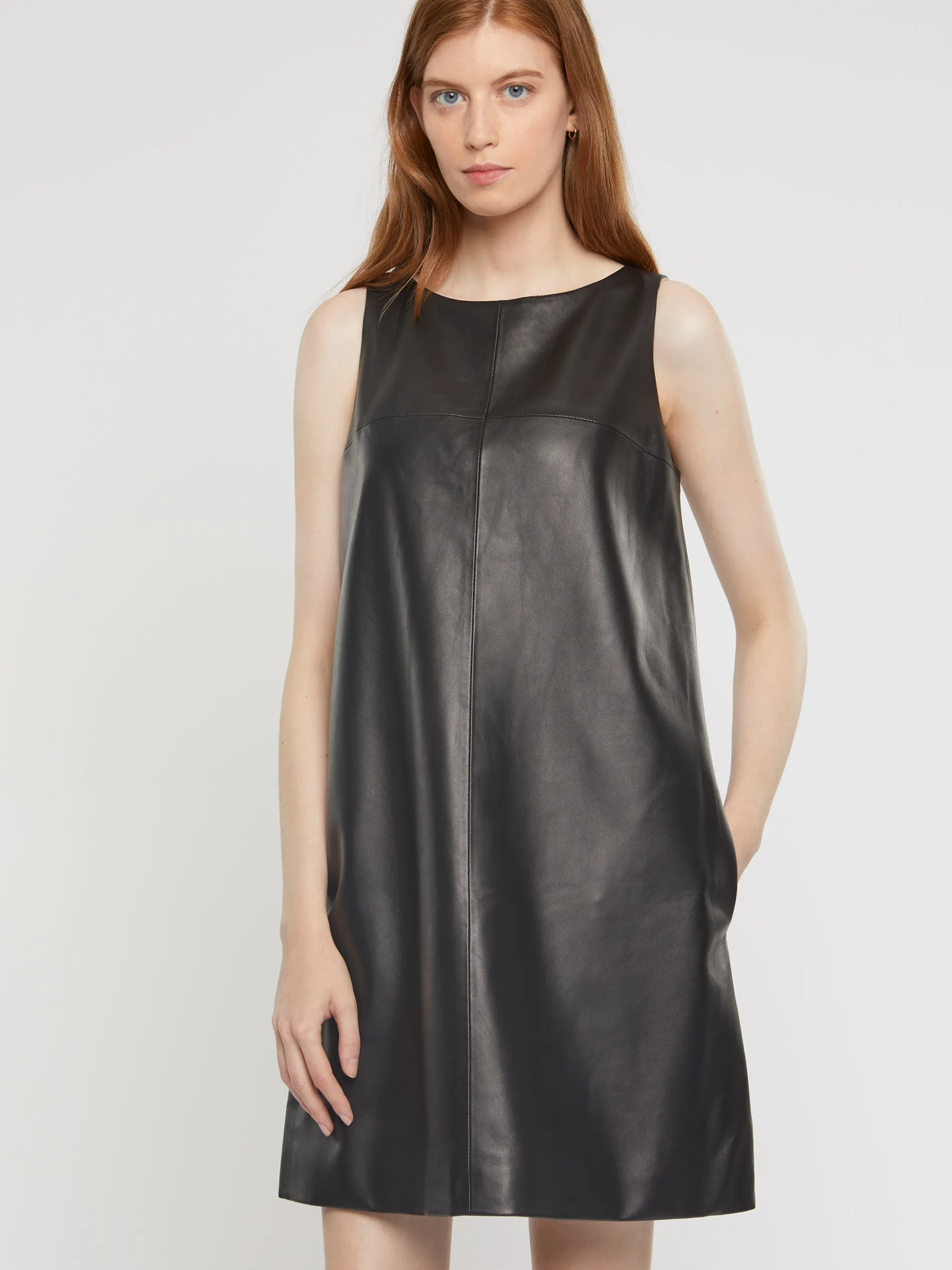 Paule Ka Robe Courte Sans Manches En Cuir D'Agneau<Femme Robes