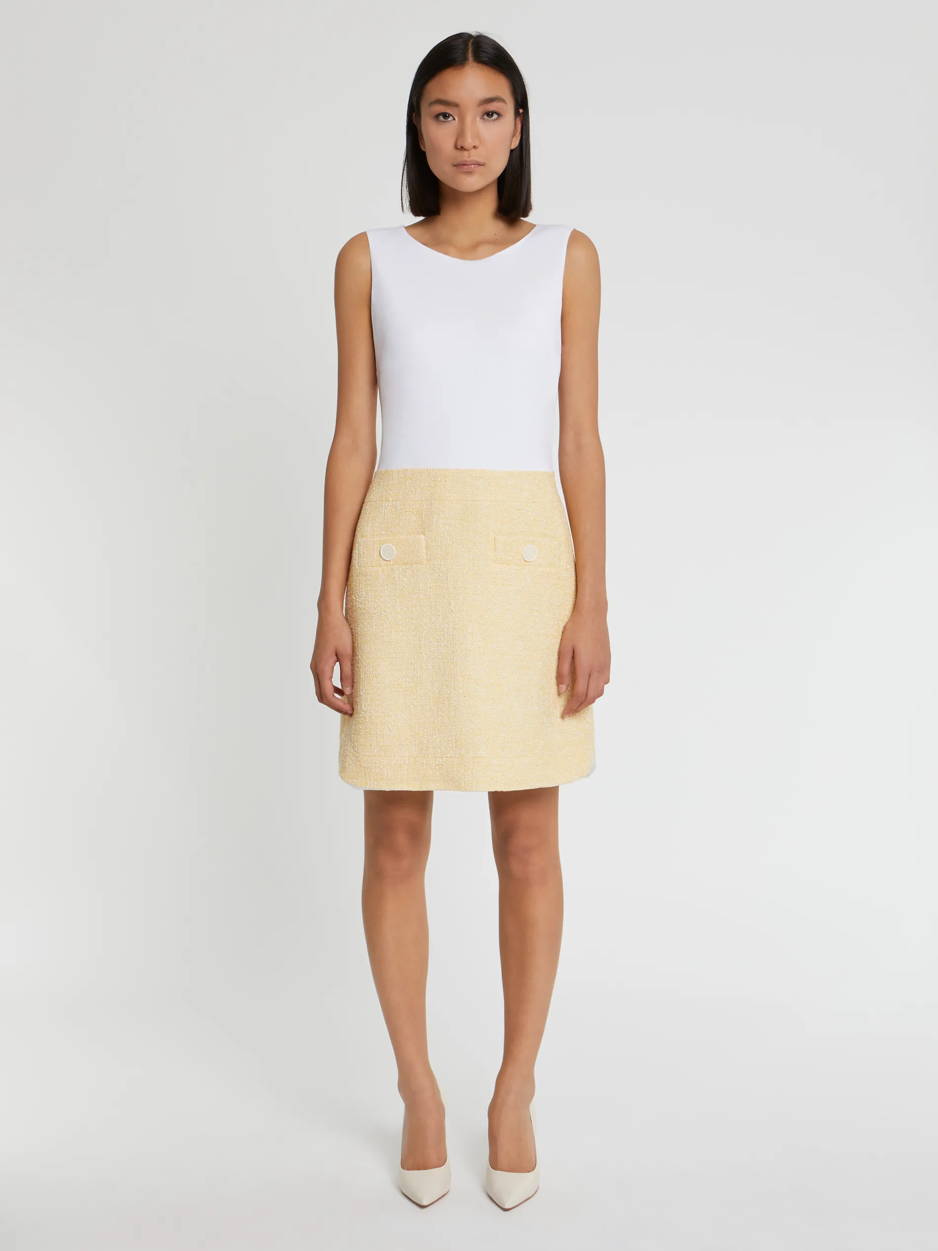Paule Ka Robe Courte Trompe-L?Oeil En Tweed Et Coton<Femme Robes