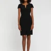 Paule Ka Robe Droite Manches Courtes En Crepe Envers Satin<Femme Robes
