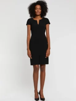 Paule Ka Robe Droite Manches Courtes En Crepe Envers Satin<Femme Robes