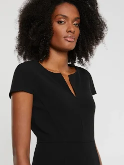 Paule Ka Robe Droite Manches Courtes En Crepe Envers Satin<Femme Robes
