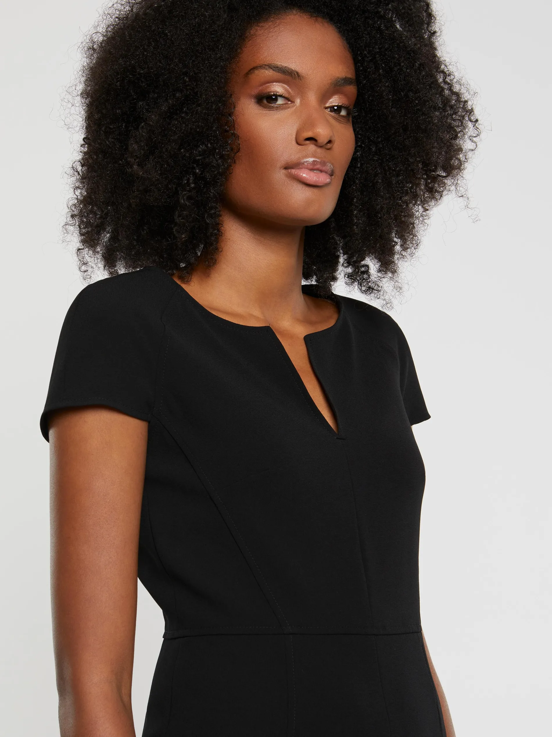 Paule Ka Robe Droite Manches Courtes En Crepe Envers Satin<Femme Robes