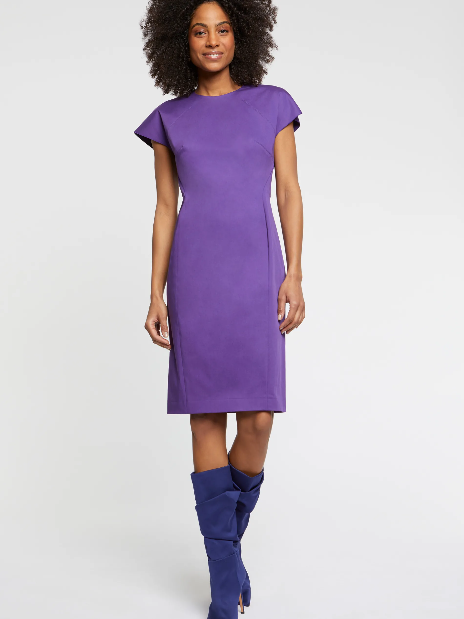 Paule Ka Robe Droite Mi-Longue En Gabardine De Coton<Femme Robes