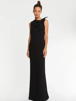 Paule Ka Robe Longue A Noeud En Crepe Envers Satin<Femme Robes