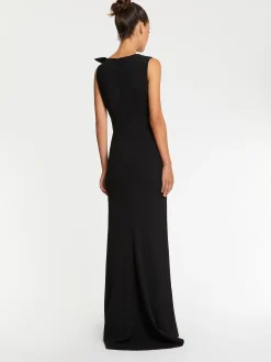 Paule Ka Robe Longue A Noeud En Crepe Envers Satin<Femme Robes