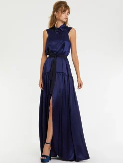 Paule Ka Robe Longue En Satin Fluide<Femme Robes