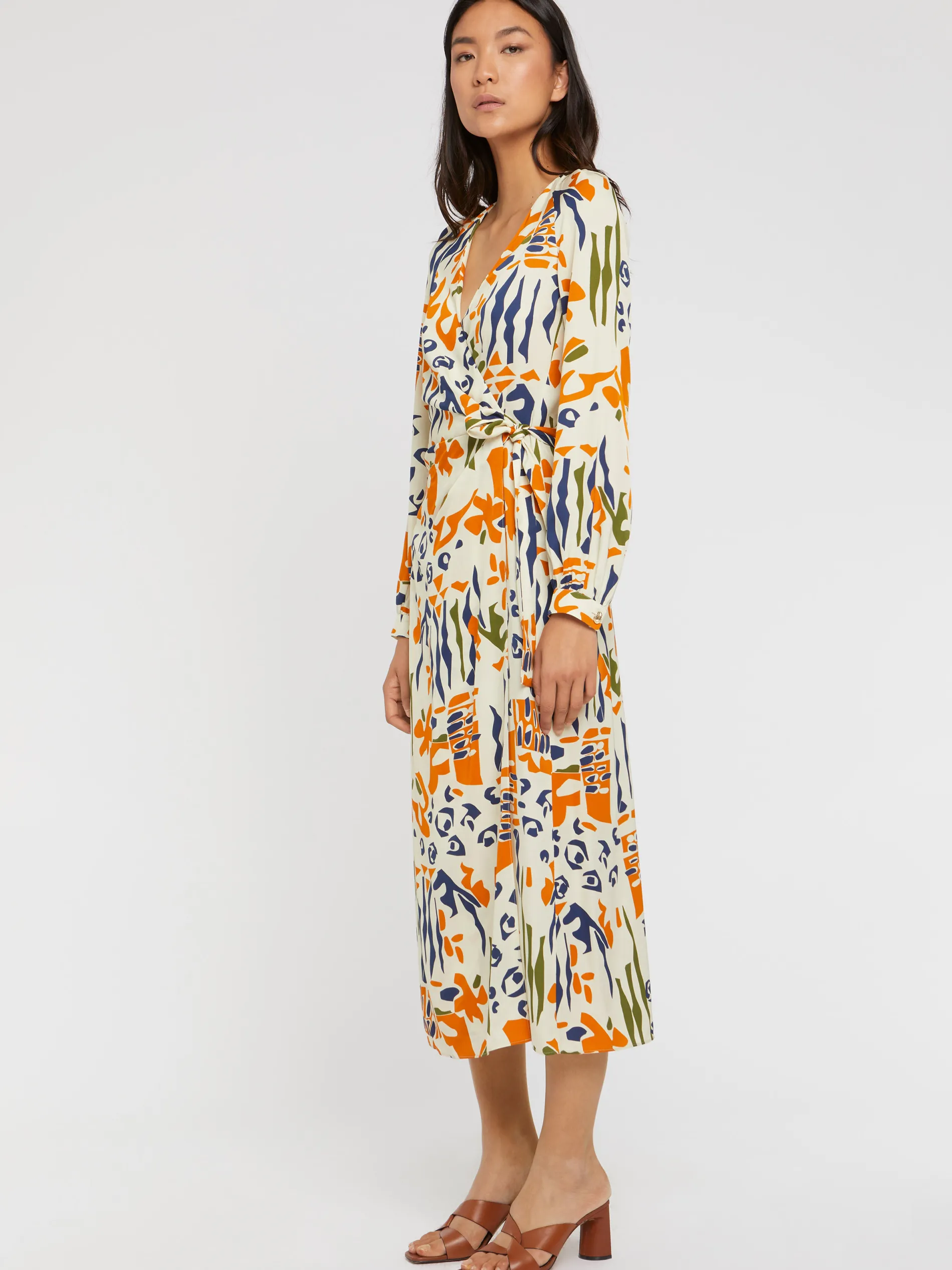 Paule Ka Robe Longue Portefeuille En Viscose Imprime Ethnique<Femme Robes