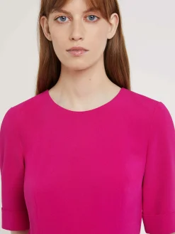 Paule Ka Robe Midi Ceinturee En Crepe Envers Satin<Femme Robes