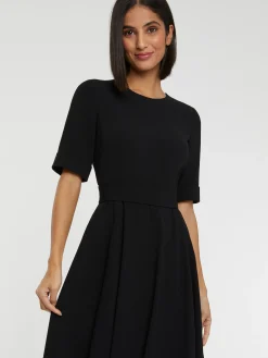 Paule Ka Robe Midi Ceinturee En Crepe Envers Satin<Femme Robes