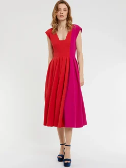 Paule Ka Robe Midi Volumineuse En Crepe<Femme Robes