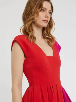 Paule Ka Robe Midi Volumineuse En Crepe<Femme Robes