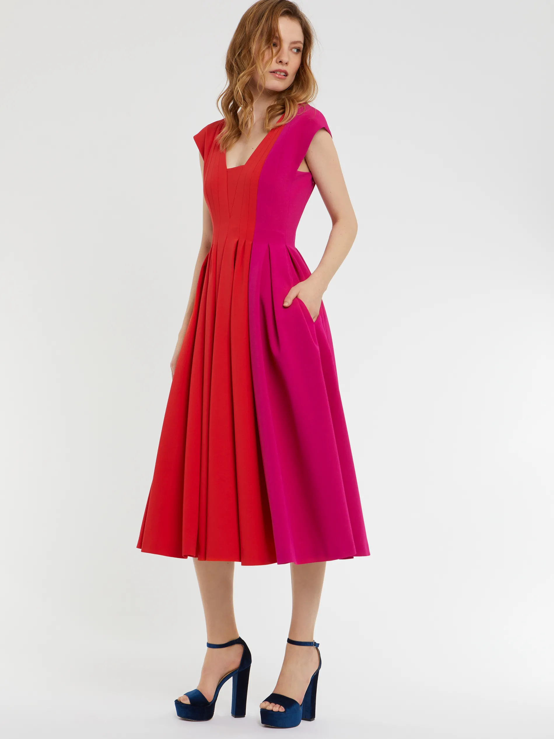 Paule Ka Robe Midi Volumineuse En Crepe<Femme Robes