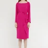 Paule Ka Robe Mi-Longue A Pan Ceinturee En Crepe Envers Satin<Femme Robes