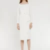 Paule Ka Robe Mi-Longue A Pan Ceinturee En Crepe Envers Satin<Femme Robes