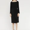 Paule Ka Robe Mi-Longue A Pan Ceinturee En Crepe Envers Satin<Femme Robes