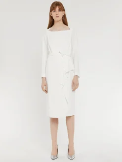 Paule Ka Robe Mi-Longue A Pan Ceinturee En Crepe Envers Satin<Femme Robes
