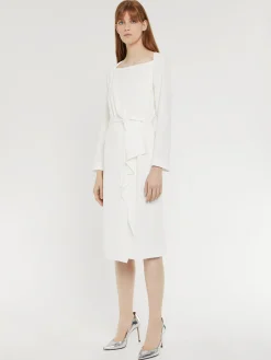 Paule Ka Robe Mi-Longue A Pan Ceinturee En Crepe Envers Satin<Femme Robes