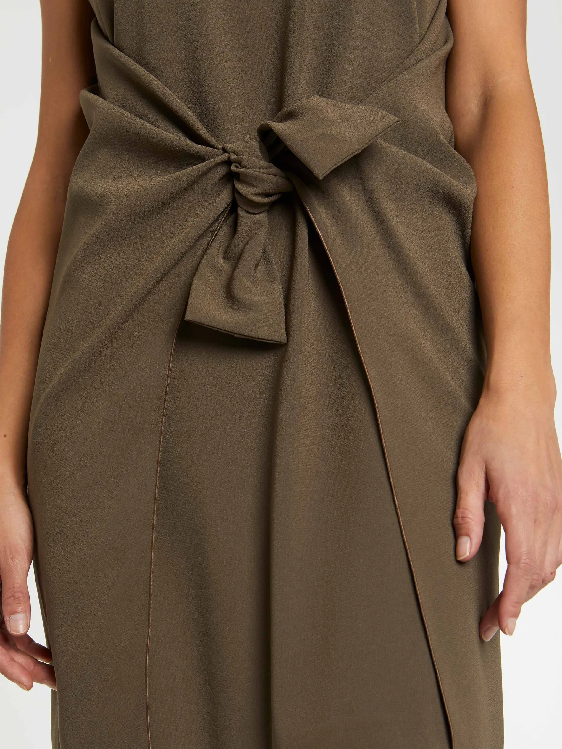 Paule Ka Robe Nouee En Crepe Envers Satin<Femme Robes