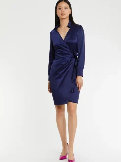 Paule Ka Robe Portefeuille En Satin Fluide<Femme Robes