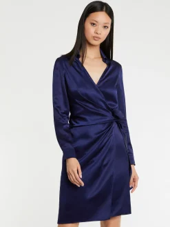 Paule Ka Robe Portefeuille En Satin Fluide<Femme Robes