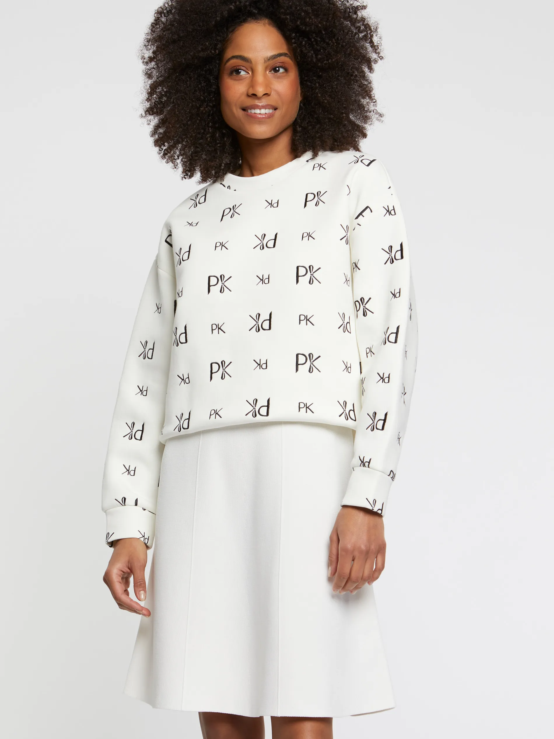 Paule Ka Sweat-Shirt Brode En Double Jersey<Femme Pulls Et Cardigans