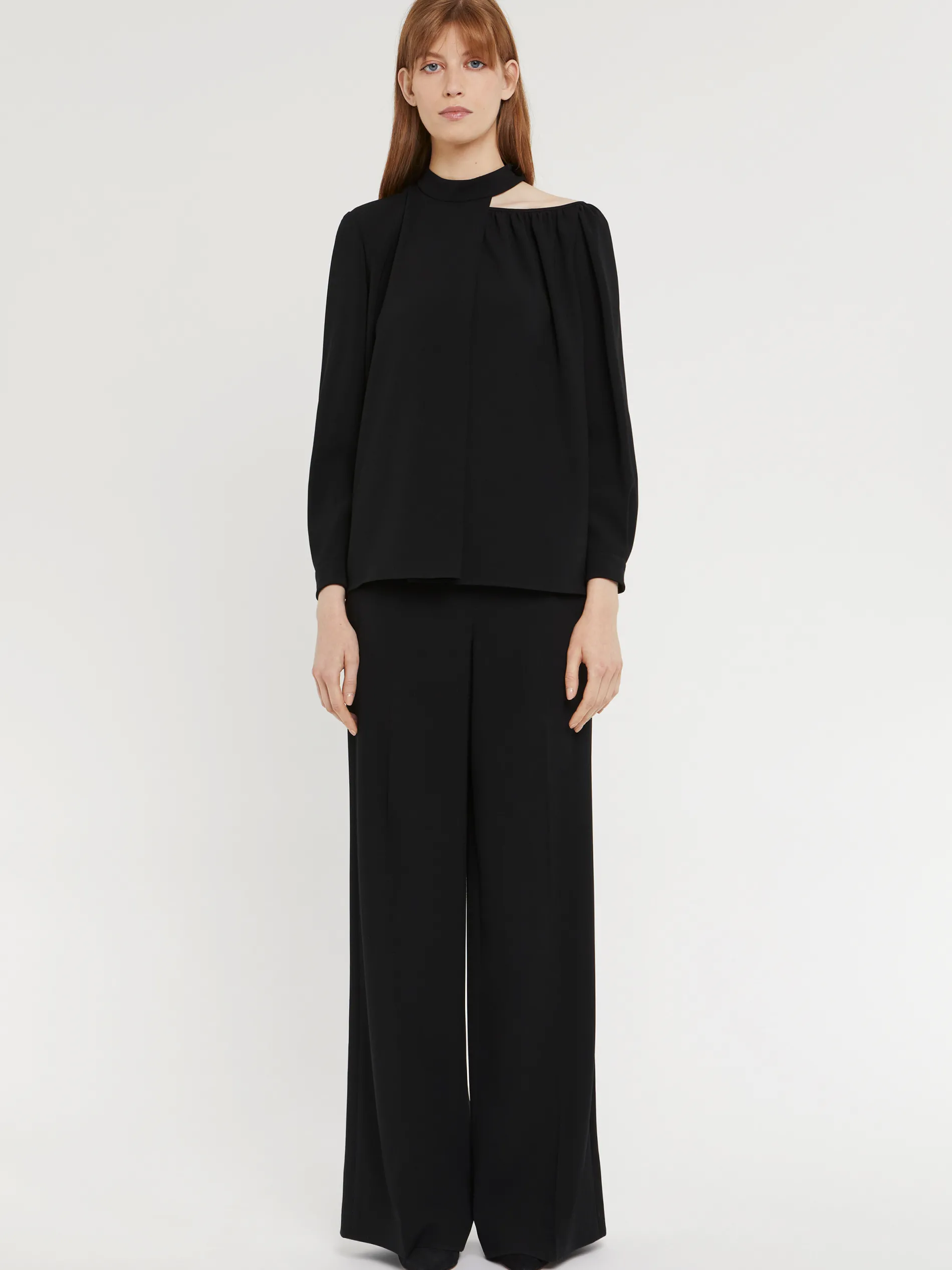 Paule Ka Top A Encolure Graphique En Crepe Envers Satin<Femme Tops