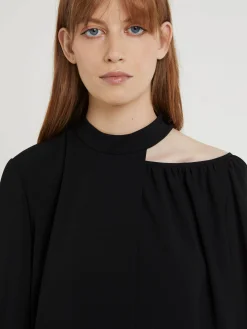 Paule Ka Top A Encolure Graphique En Crepe Envers Satin<Femme Tops