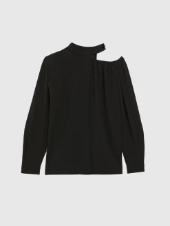 Paule Ka Top A Encolure Graphique En Crepe Envers Satin<Femme Tops