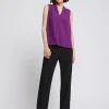 Paule Ka Top Col V En Crepe Revers Satin<Femme Tops