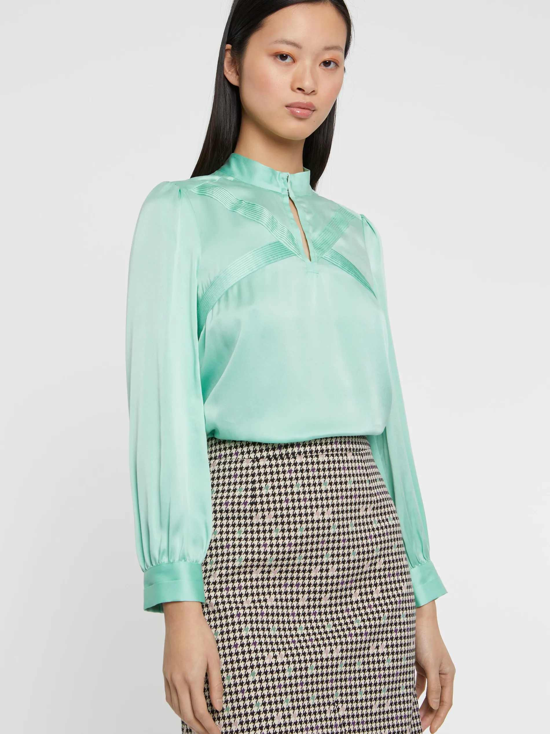 Paule Ka Top En Soie A Col Montant<Femme Tops