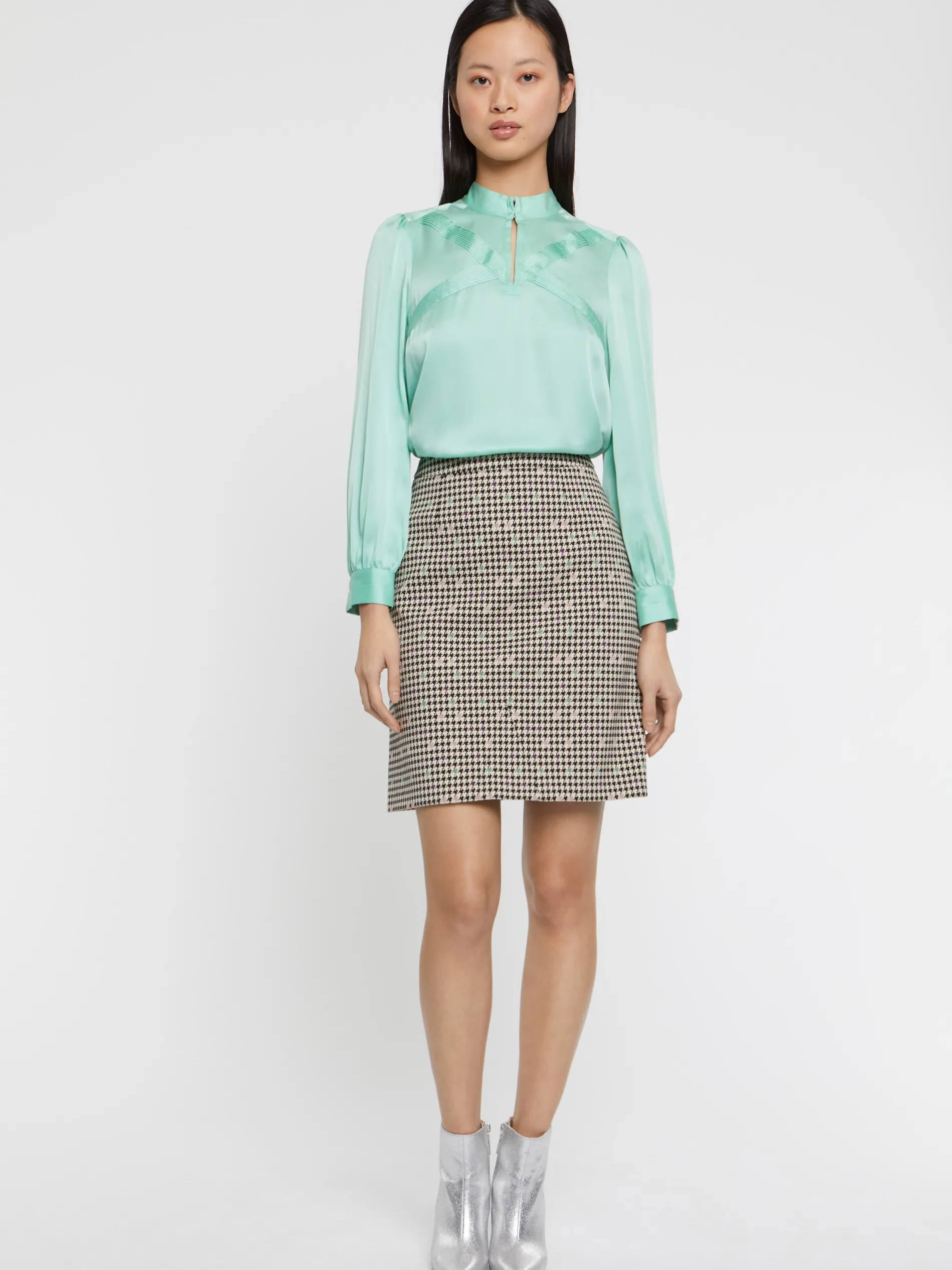 Paule Ka Top En Soie A Col Montant<Femme Tops