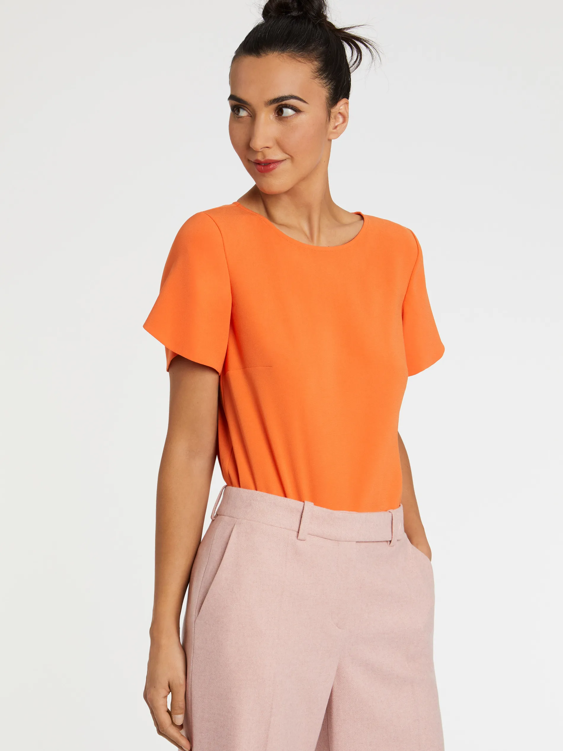 Paule Ka Top Manches Courtes En Tissu Crepe<Femme Tops