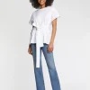 Paule Ka Top Noue A La Taille En Popeline De Coton<Femme Tops