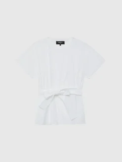 Paule Ka Top Noue A La Taille En Popeline De Coton<Femme Tops