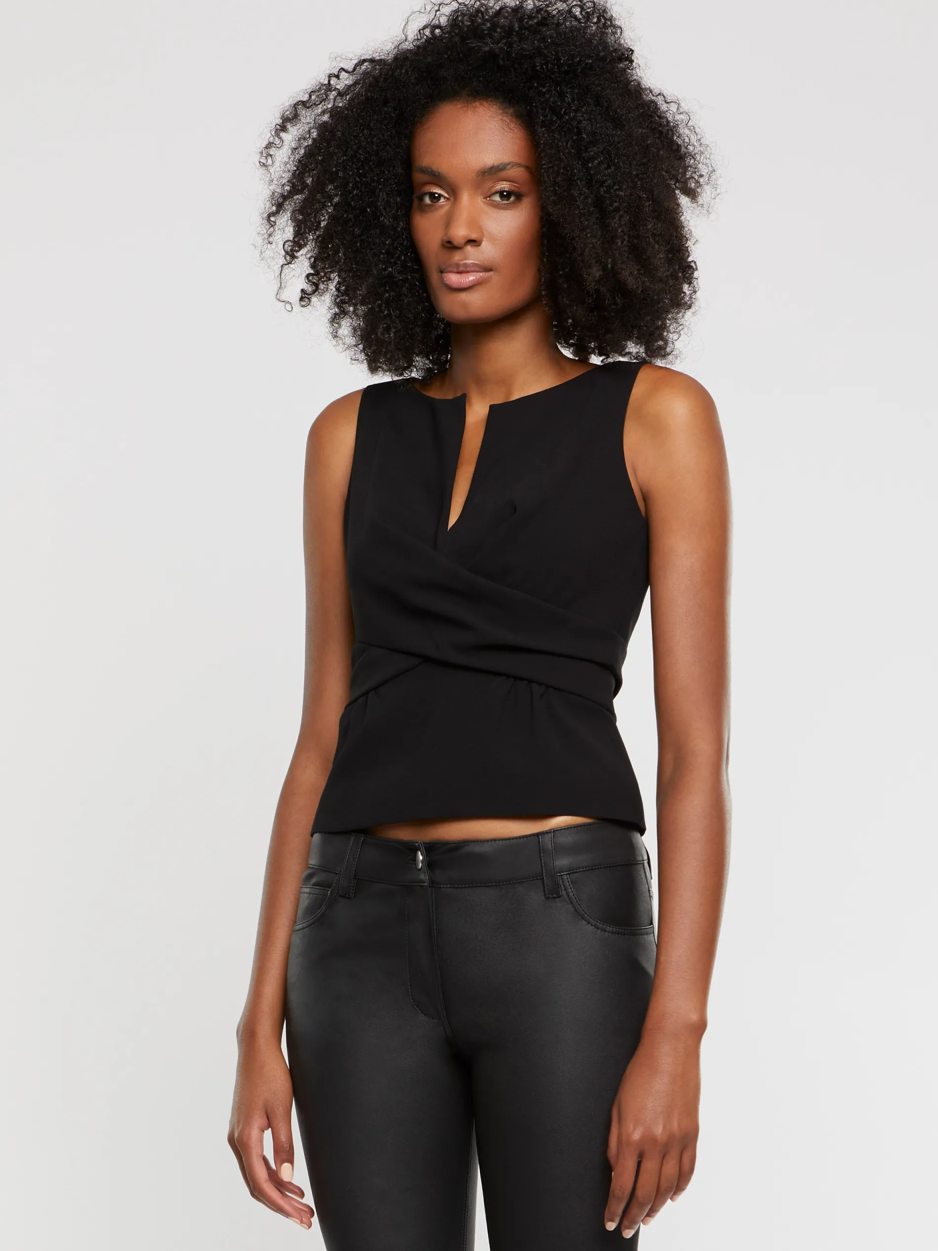 Paule Ka Top Sans Manches En Crepe Envers Satin<Femme Tops