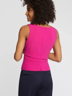 Paule Ka Top Sans Manches En Crepe Envers Satin<Femme Tops