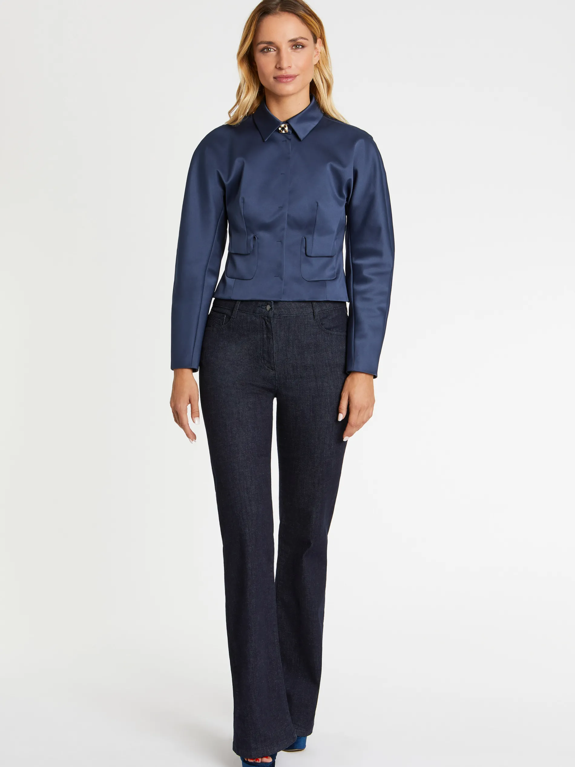 Paule Ka Veste Courte Cintree En Satin<Femme Vestes