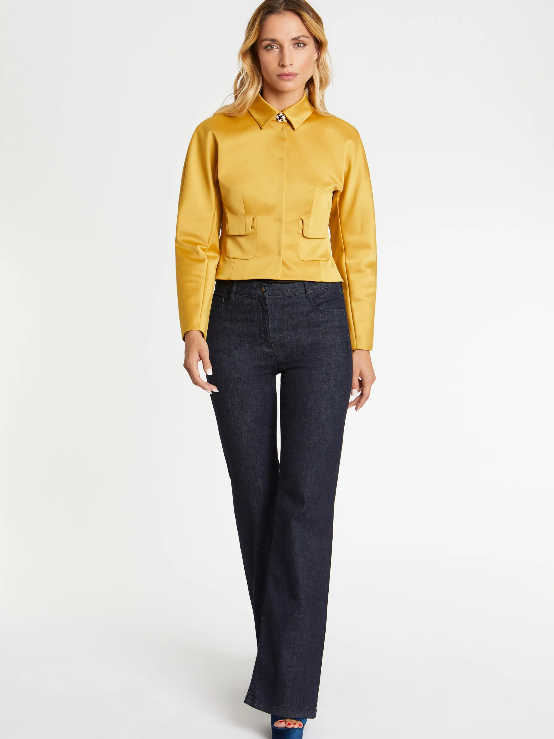 Paule Ka Veste Courte Cintree En Satin<Femme Vestes
