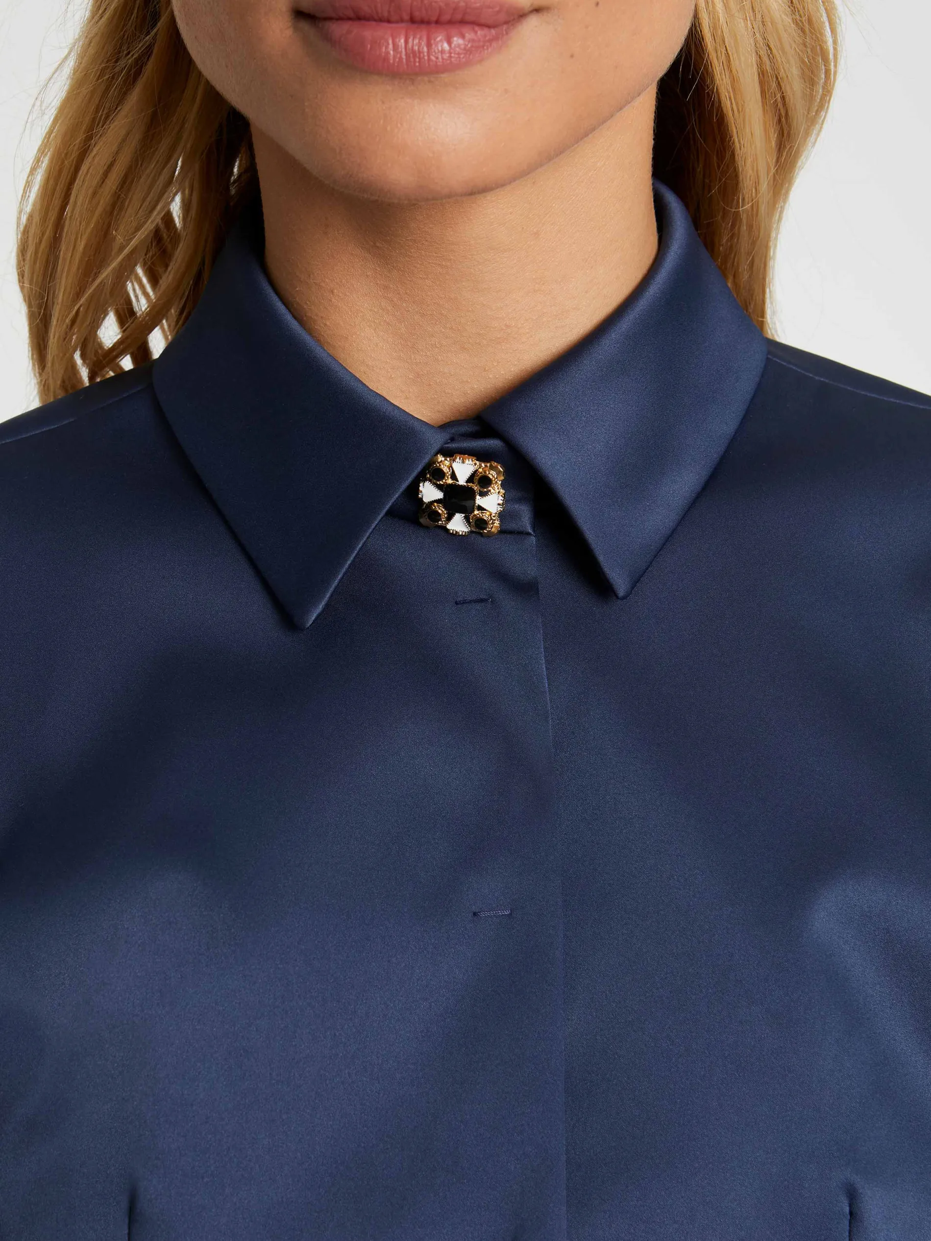 Paule Ka Veste Courte Cintree En Satin<Femme Vestes