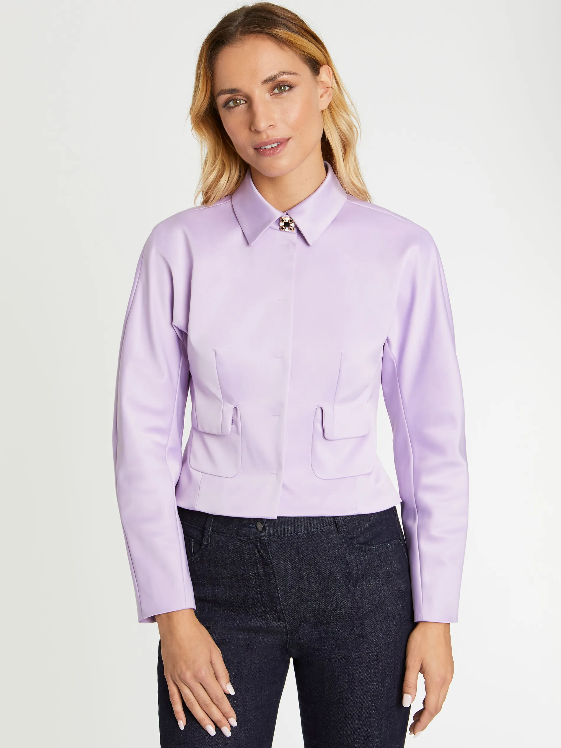 Paule Ka Veste Courte Cintree En Satin<Femme Vestes