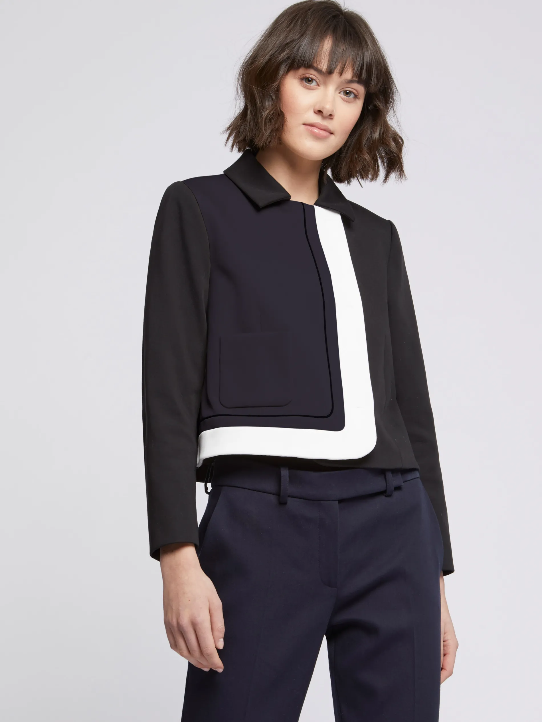 Paule Ka Veste Courte Graphique En Tricotine Stretch<Femme Vestes