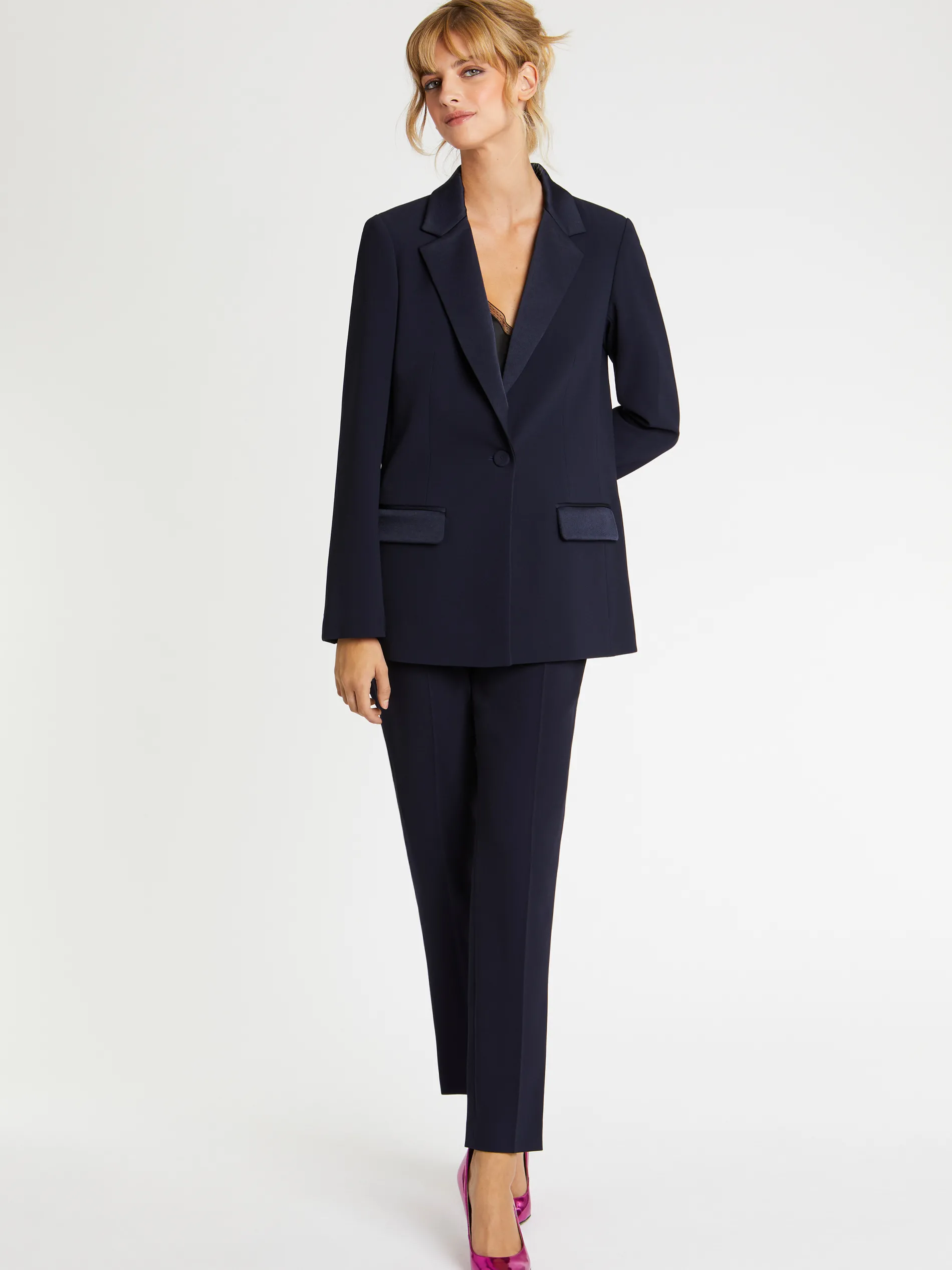 Paule Ka Veste De Costume Droite En Tissu Crepe<Femme Vestes