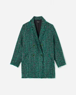 Paule Ka Veste Longue En Tweed Bicolore<Femme Vestes