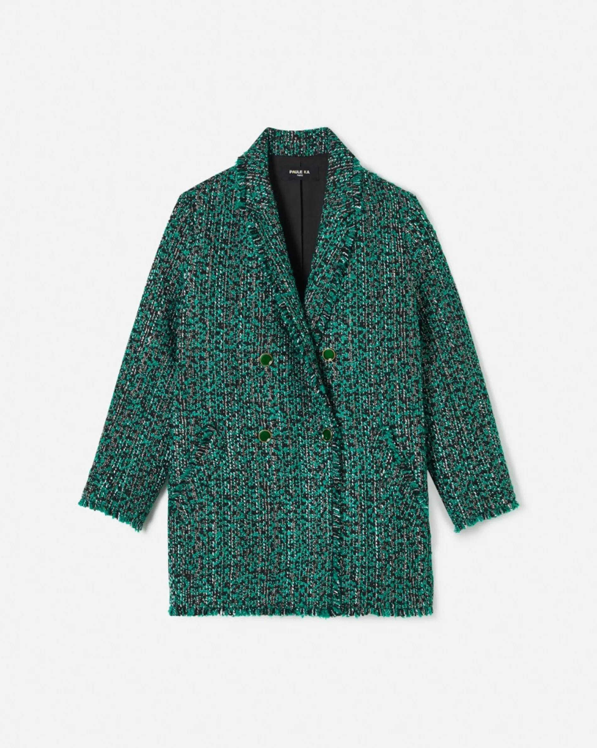 Paule Ka Veste Longue En Tweed Bicolore<Femme Vestes